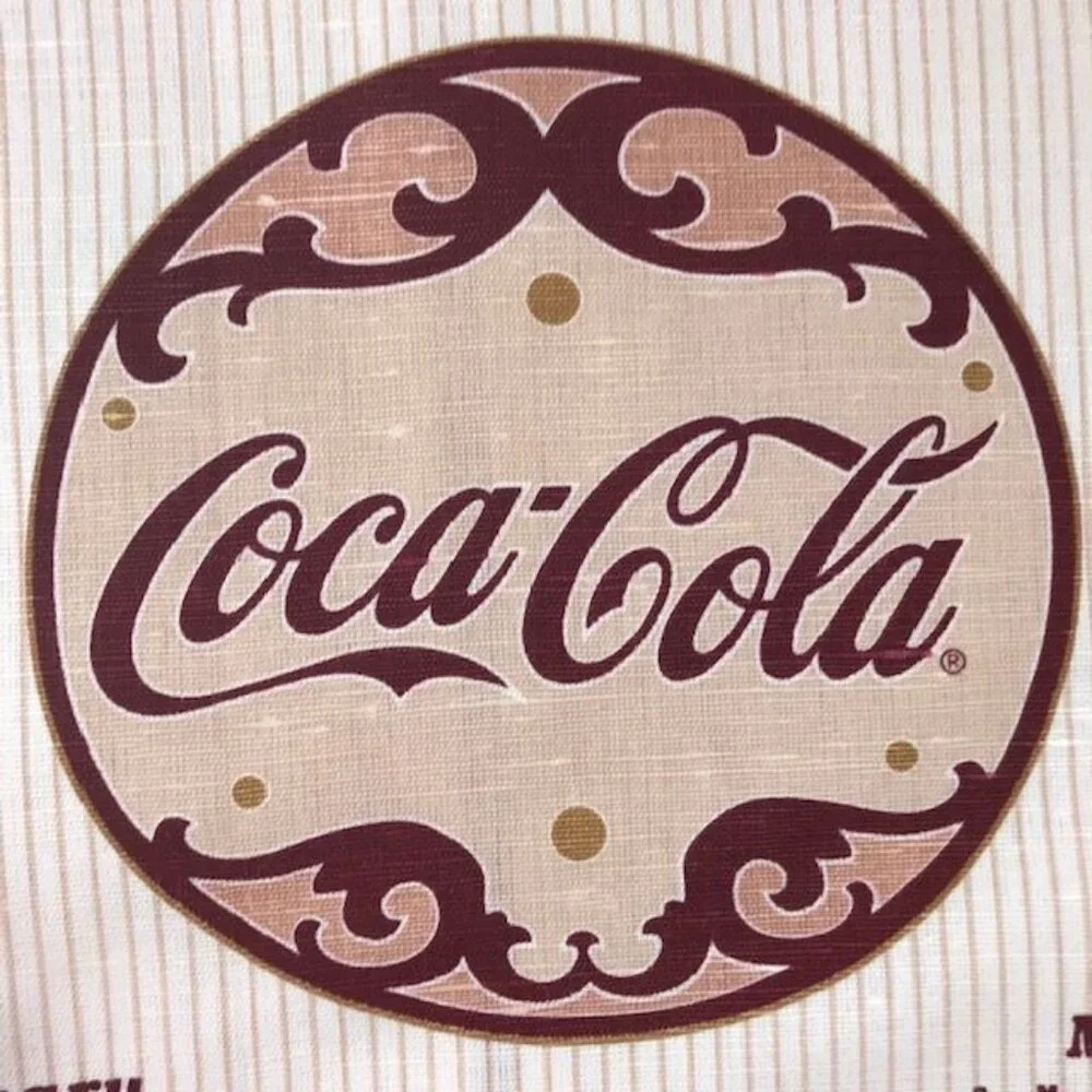 NWOT Vintage Coca-Cola Old Fashioned Linen Hanging Calendar Towel